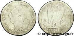 LOUIS XVI (MONARQUE CONSTITUTIONNEL)  15 sols dit  au génie , type FRANCAIS 1792 Lyon B