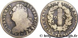 LOUIS XVI (MONARQUE CONSTITUTIONNEL)  2 sols dit  au faisceau , type FRANCOIS 1792 Orléans B+