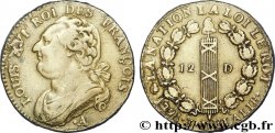 LOUIS XVI (MONARQUE CONSTITUTIONNEL)  12 deniers dit &nbsp;au faisceau&nbsp;, type FRANCOIS 1791 Paris, Monnaie du Louvre