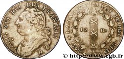 LOUIS XVI 12 deniers dit  au faisceau , type FRANCOIS 1792 Lyon SS