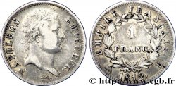 1 franc Napoléon Ier tête laurée, Empire français 1812 Rouen F.205/43