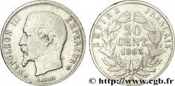 50 centimes Napoléon III, tête nue 1863 Strasbourg F.187/17 TB 
