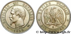Dix centimes Napoléon III, tête nue, différent levrette 1855 Rouen F.133/21