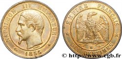 Dix centimes Napoléon III, tête nue, différent ancre 1855 Strasbourg F.133/24