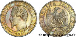 Cinq centimes Napoléon III, tête nue, différent levrette 1855 Paris F.116/16