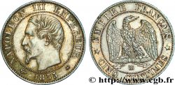 Cinq centimes Napoléon III, tête nue, différent ancre 1855 Strasbourg F.116/21