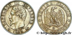 Cinq centimes Napoléon III, tête nue, différent ancre 1855 Lyon F.116/23