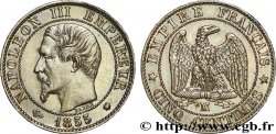 Cinq centimes Napoléon III, tête nue, différent ancre 1855 Marseille F.116/27