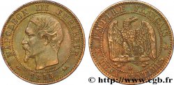Deux centimes Napoléon III, tête nue, différent levrette, petit D et grand lion 1855 Lyon F.107/29 BB 