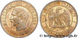 Deux centimes Napoléon III, tête nue, différent levrette 1855 Marseille F.107/35 AU 
