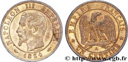 Un centime Napoléon III, tête nue 1854 Paris F.102/9 SPL 