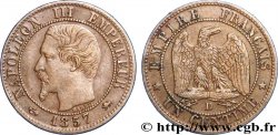Un centime Napoléon III, tête nue 1857 Lyon F.102/35 TTB 