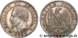 Un centime Napoléon III, tête nue 1857 Marseille F.102/37 TTB 