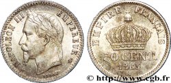 50 centimes Napoléon III, tête laurée 1865 Paris F.188/5
