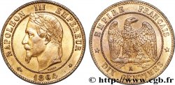 Dix centimes Napoléon III, tête laurée 1864 Paris F.134/11