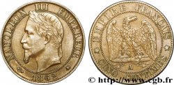 Cinq centimes Napoléon III, tête laurée 1862 Paris F.117/7