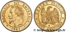 Deux centimes Napoléon III, tête laurée 1861 Strasbourg F.108A/2 SUP 