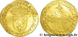 LOUIS XIII LE JUSTE Écu d&nbsp;or au soleil, à la croix anillée fleurdelisée 1617 Rouen TTB+/TTB