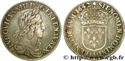 LOUIS XIII LE JUSTE Quart d&nbsp;écu, buste drapé et cuirassé (2e buste de Jean Warin) 1642 Paris, Monnaie de Matignon