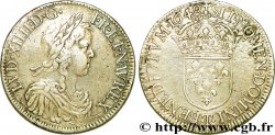 LOUIS XIV &nbsp;THE SUN KING&nbsp; Écu à la mèche longue 1648 Nantes VF