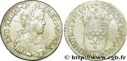 LOUIS XIV  THE SUN KING  Écu à la mèche longue 1651 Paris BC+