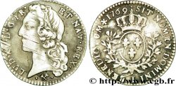 LOUIS XV DIT LE BIEN AIMÉ Cinquième d’écu aux branches d’olivier, tête ceinte d’un bandeau 1769 Bayonne
