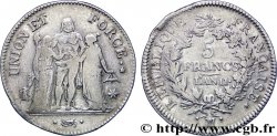 5 francs Union et Force, Union serré, seulement glands intérieurs 1803 Marseille F.288/196