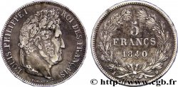 5 francs, IIe type Domard 1840 Lyon F.324/86