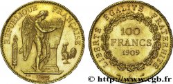 100 francs or Génie, tranche inscrite en relief Liberté Égalité Fraternité 1909 Paris F.553/3