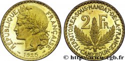 2 francs, Cameroun, Territoires sous mandat français - Pré-série de Morlon, poids lourd, 10 grammes 1925 Paris Lec.11 