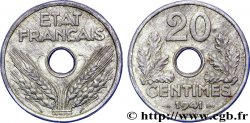 Essai-piéfort de 20 centimes État français 1941 Paris F.153/1P