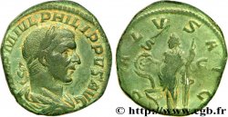PHILIPPE Ier L&nbsp;ARABE Sesterce, (GB, Æ 30) TTB+/TTB