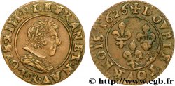 LOUIS XIII LE JUSTE Double tournois, type 8 de Villeneuve 1626 Saint-André de Villeneuve-lès-Avignon
