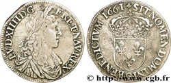 LOUIS XIV &nbsp;THE SUN KING&nbsp; Demi-écu au buste juvénile, 1er type 1661 Rennes VF