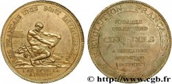REVOLUTION COINAGE Monneron de 5 sols à l Hercule, frappe médaille 1792 Birmingham, Soho