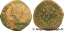 HENRI III Double tournois, 1er type de la Rochelle 1579 La Rochelle