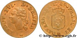 LOUIS XVI Liard dit &nbsp;à l&nbsp;écu&nbsp; 1789 Toulouse SUP