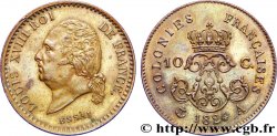LUDWIG XVIII Essai de 10 centimes pour les Colonies 1824 Paris