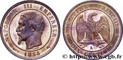Dix centimes Napoléon III, tête nue 1854 Paris F.133/11