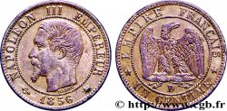 Un centime Napoléon III, tête nue 1856 Lyon F.102/29