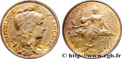Essai de 10 centimes Daniel-Dupuis en bronze, flan mat 1898 Paris F.136/3