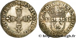 HENRI III Quart d&nbsp;écu, croix de face 1589 Châlons-en-Champagne