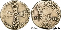 LOUIS XIII LE JUSTE Quart d&nbsp;écu, à la croix fleurdelisée, titulature côté croix 1623 Atelier indéterminé TB/B