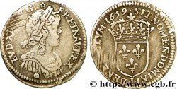 LOUIS XIV LE GRAND OU LE ROI SOLEIL Douzième d&nbsp;écu à la mèche longue 1659 Limoges TTB
