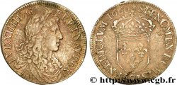 LOUIS XIV LE GRAND OU LE ROI SOLEIL Demi-écu au buste juvénile, 1er type 1660 Rennes TB+/TTB