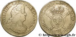LOUIS XIV LE GRAND OU LE ROI SOLEIL Écu aux insignes 1701 Paris TB+/TTB