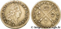 LOUIS XIV &nbsp;THE SUN KING&nbsp; Cinq sols aux insignes 1702 Rouen XF