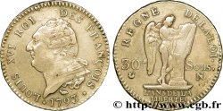 LOUIS XVI (MONARQUE CONSTITUTIONNEL)  30 sols dit  au génie , type FRANÇOIS 1792 Paris SUP