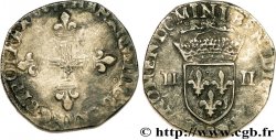 HENRI III Quart d&nbsp;écu, croix de face 1584 Rennes TB