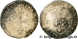 HENRY III Quart d&nbsp;écu, croix de face 1587 Rennes fSS